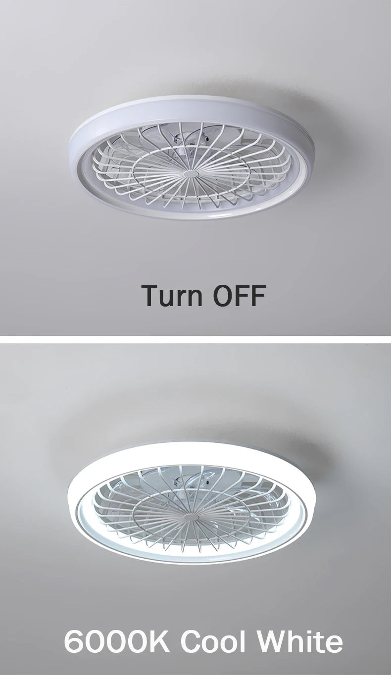 New Ceiling Fan Light Living Room Bedroom Modern and Simple Home Intelligent Remote Control Restaurant LED Fan Light