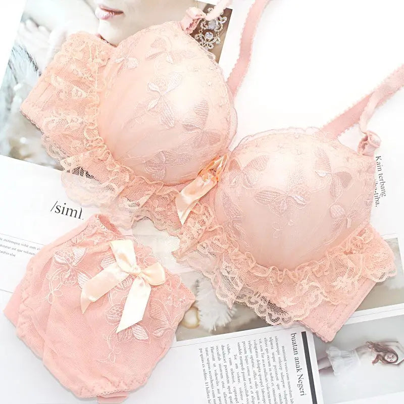 Lingerie for Woman Hot Sale Female Underwear Sexy Lingerie Set for Girls Cute Wireless Lace Lingerie Panties Set Bra Underwear
