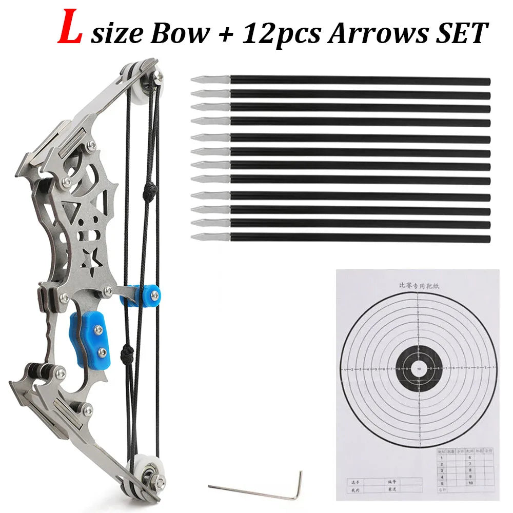 Archery 5.9'' 7.5" Mini Compound Bow and Arrows Set Pocket Bow Target Shooting Gift