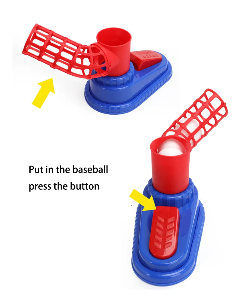Baseball Ball Toys Backyard Outdoor Sports Toy Adjustable Automatic Pitching Baseball Machine Games Sets Birthday Kids Boy Gift