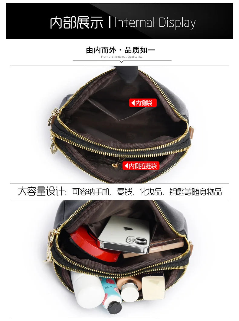 Women's bag 2025 new spring/summer shell bag, simple shoulder bag, zero wallet texture, western-style crossbody small bag