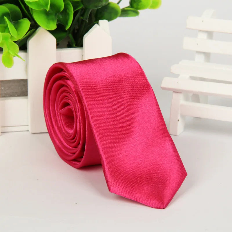 5cm Men tie silk polyester necktie classic formal solid plain pink black sage wedding party gift Slim Skinny women tie  cravatte