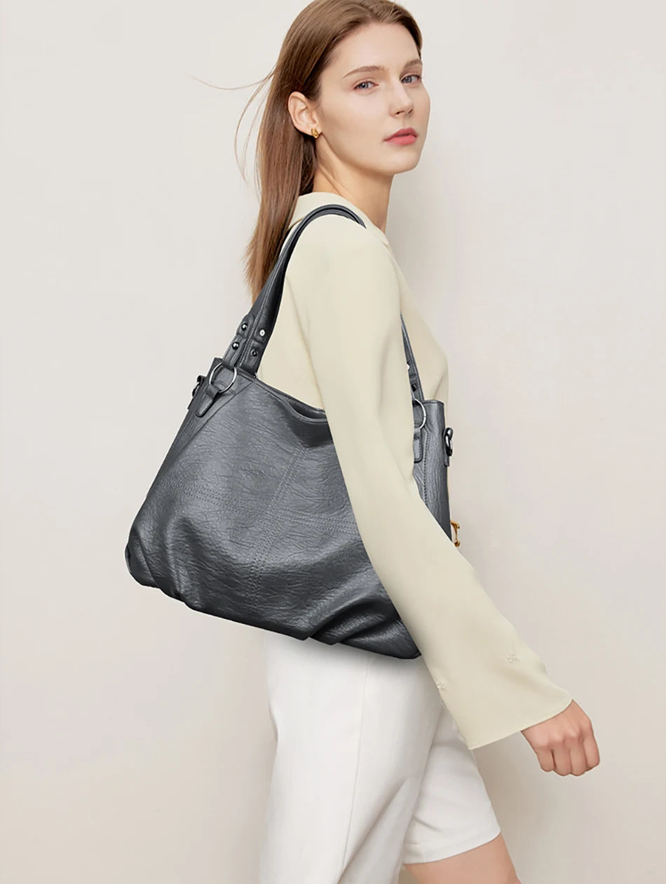 Fashionable Simple Handbag Famous Luxury Designer Women Tote Bag High Quality Soft Leather Large Capacity Women's Shoulder Bags
