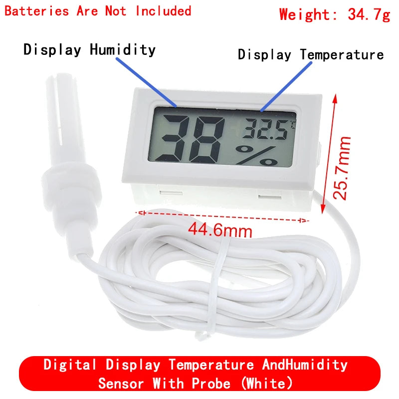 Mini LCD digital thermometer used for freezer temperature - 50-110℃ refrigerator thermometer indoor and outdoor waterproof probe