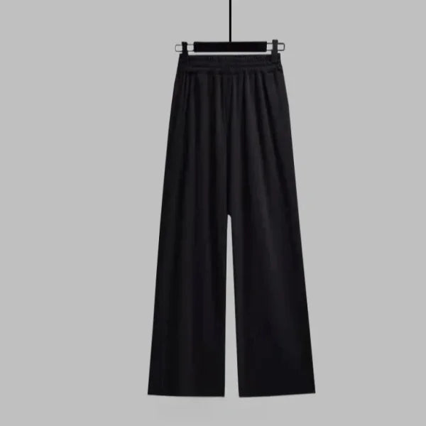 American High Street Black Drawstring Workwear Casual Sports Pants Women Spring 2026 New Loose Wide Leg Floor-Length Pants
