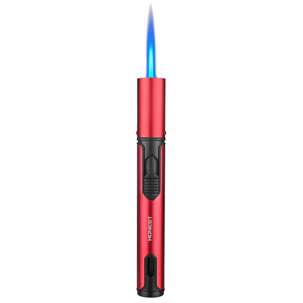 HONEST Cigar Lighter  Jet Flame Portable Butane Torch Lighter with Punch Mini Plastic Cigarette Lighter for Gift Box