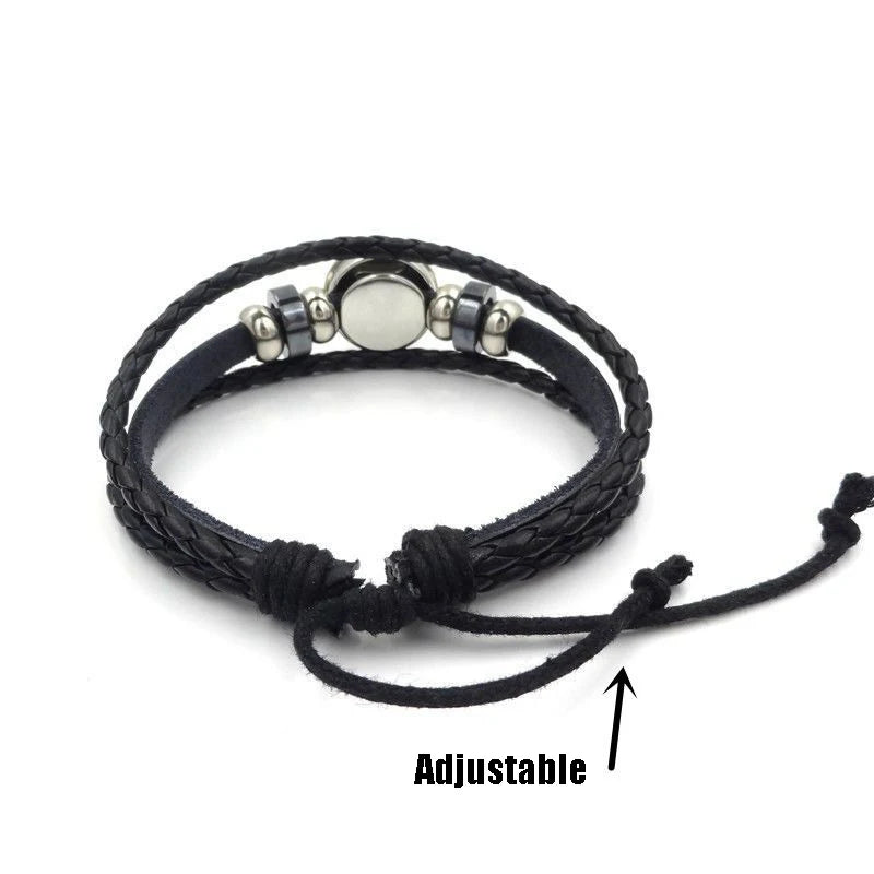 Palestine Flag Leather Bracelet Men Women Retro Multi-Layered Braided Bracelets Fashion Jewelry Accessories Patriotic Trinkets