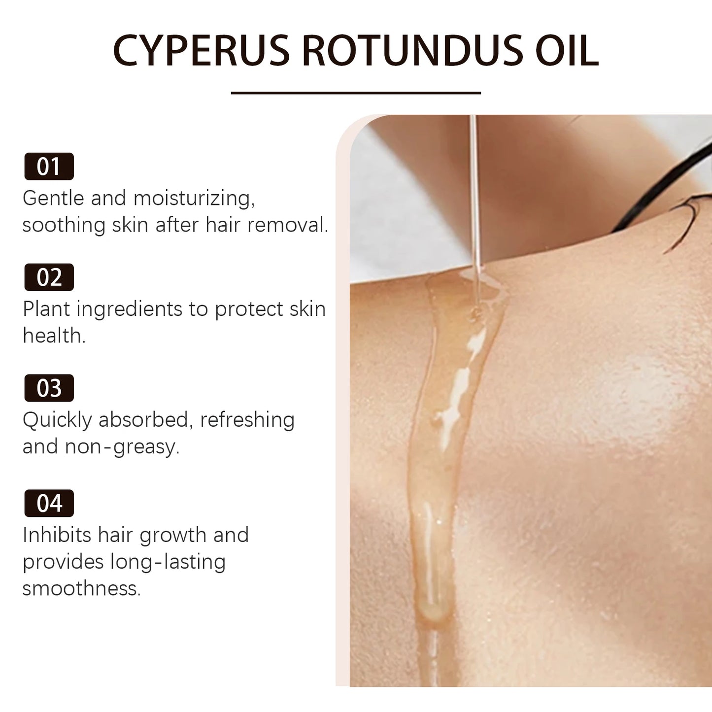 Cyperus Rotundus Depilatory Oil Formula Of Multiple Plant Essential Oils Slows Down Stimulation Of Hair Growth Nourish Protect