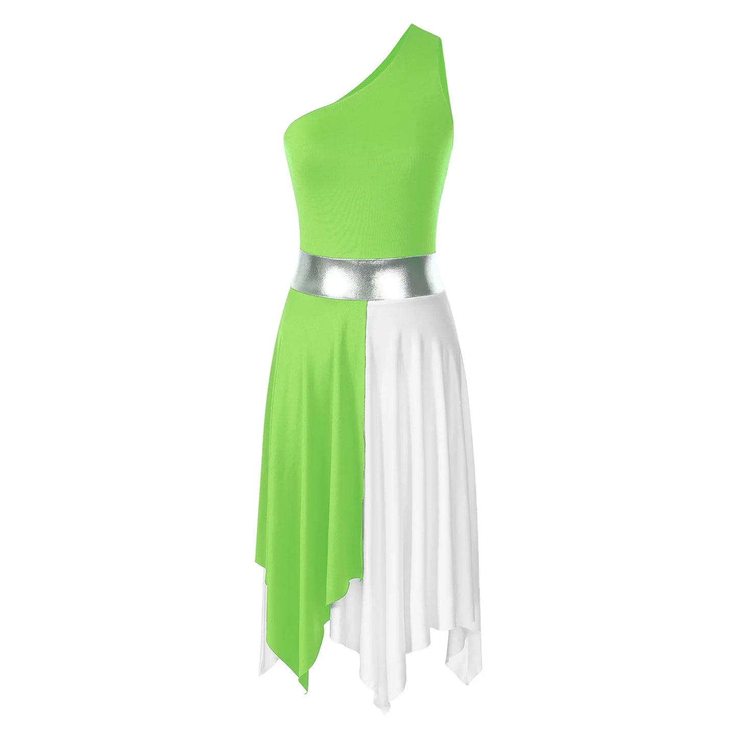 Women Ladies Lyrical Praise Dance Dress Performance Costume Modern Contemporary Celebration of Spirit Dancewear Split Long Dress