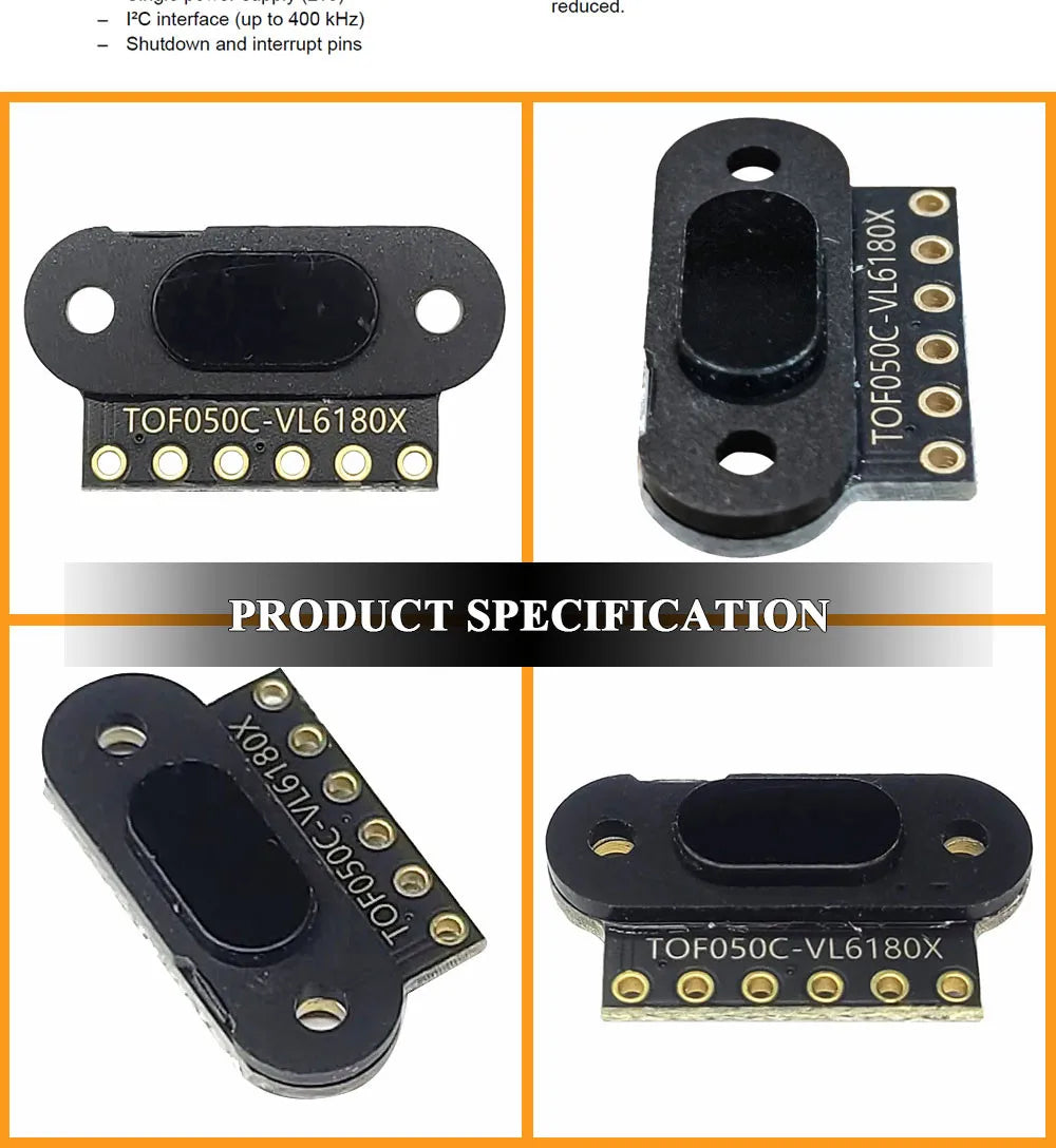 Laser Ranging Sensor Module for Arduino STM32 Measure Flight Distance 50CM 200CM 400CM I2C Output TOF050C TOF0200C TOF0400C