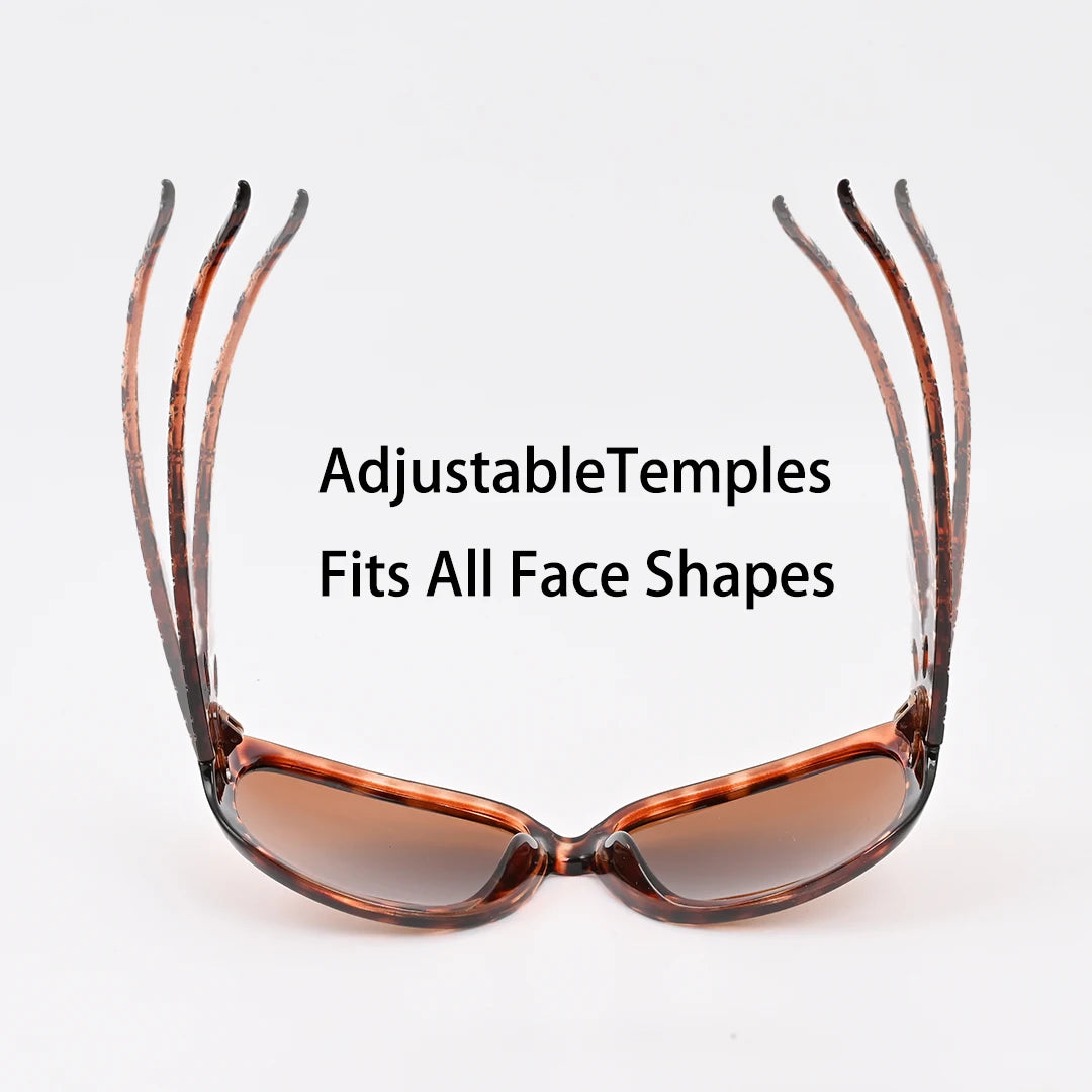 Big Womens Sunglasses Polarized Trendy Sun Glasses Large Rectangle UV Protection Rhinestone Sunnies