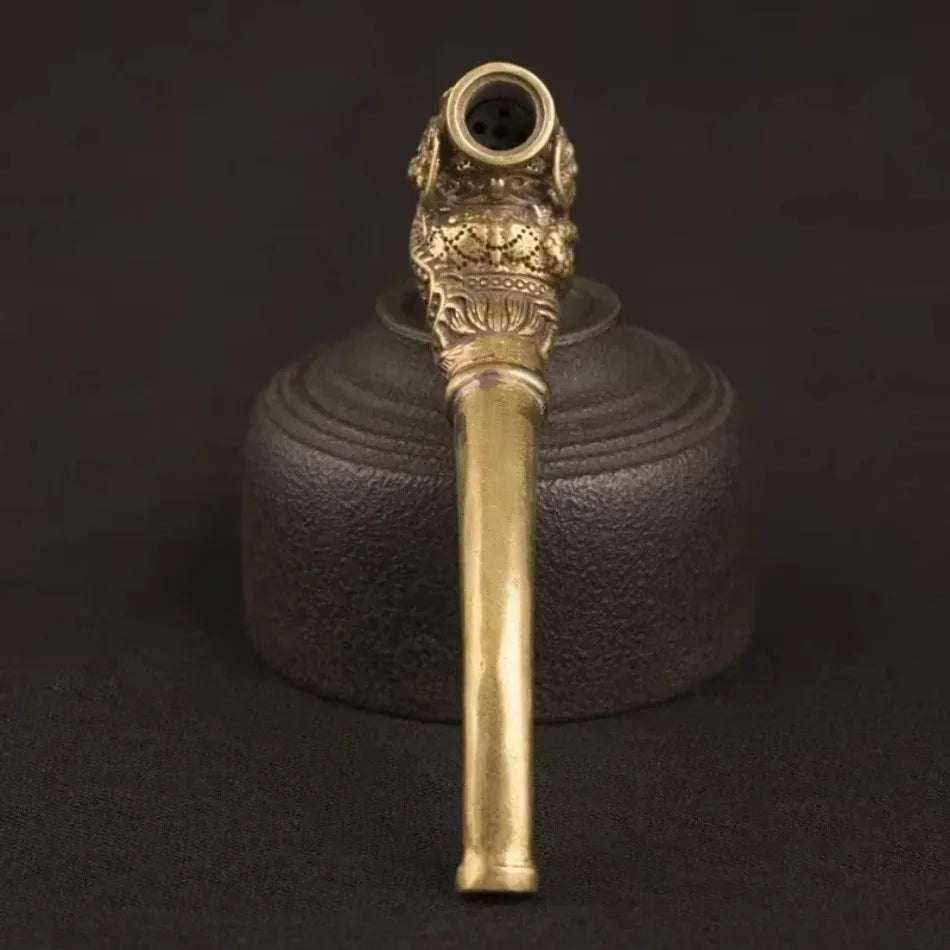 1 Pcs New Buddha Head Buddha Pipe Smoking Utensils Bronze Smoking Utensils Crafts Collection Ornaments