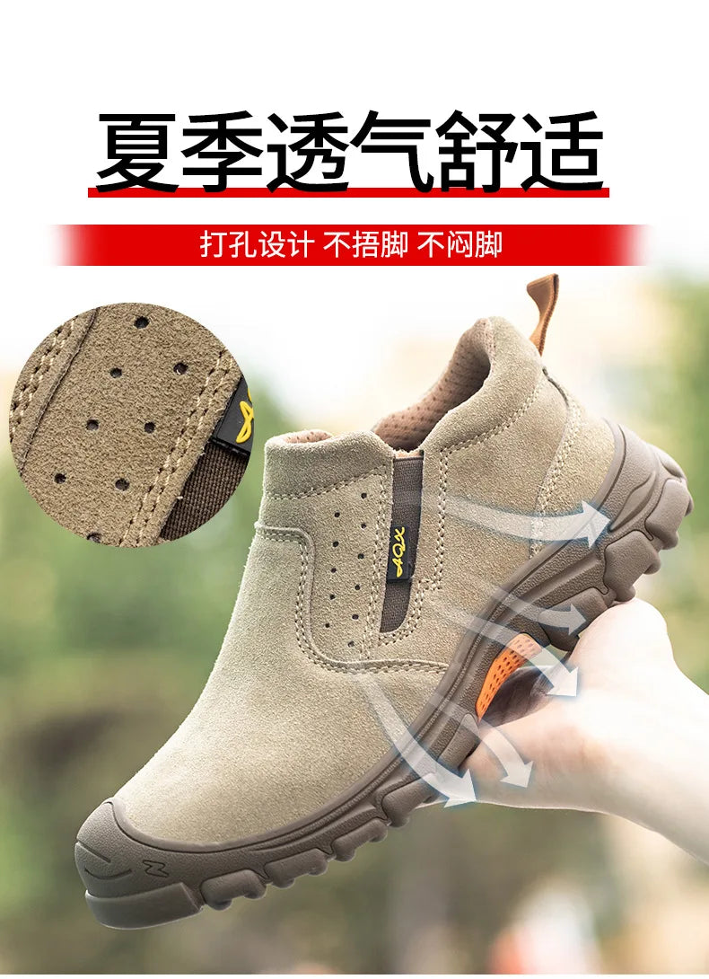 Men's work shoes  anti impact, anti puncture, steel wrapped head, electric welder  step on safety shoes  insulation