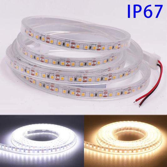 LED Strip 12V 24V Waterproof IP67 White Warm White 2835 120LEDs/m Flexible Led Tape For Outdoor Garden Decor 0.5M 1M 2M 3M 4M 5M