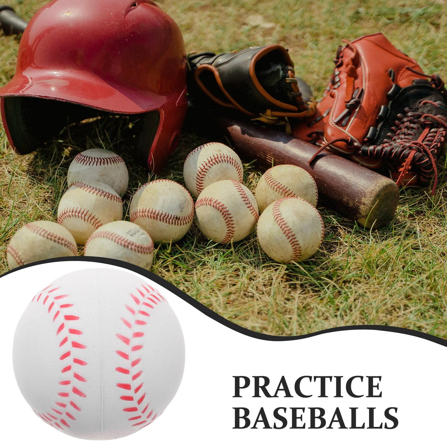 6Pcs Sponge Training Baseball Pitching Batting Kids Tennis Balls Bases Softball Sports Pu Practice Baseball Outdoor sports
