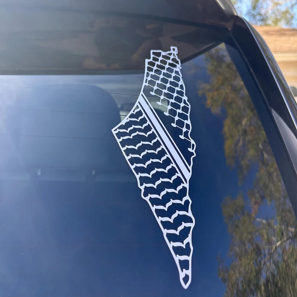 Palestine Map Car Windows Vinyl Sticker Keffiyeh Car Bumper Decals Support Palestine Decoration Accessories