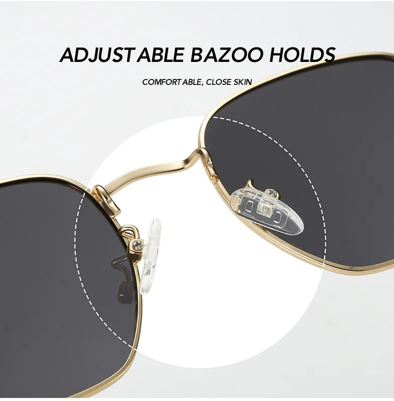 Hexagon Polarized  Sunglasses 2024 Men Women Square Polygon Sun Glasses Luxury Brand Design Retro Frame Eyewear de sol hombre