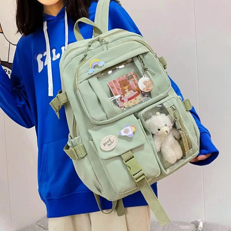 New! For Girls Backpack Cute School Bags For Student Teens Girls Pockets Women Laptop Backpack