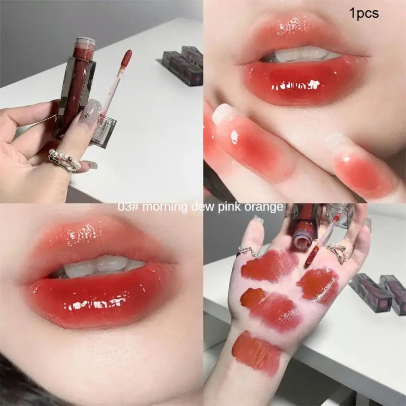 Moisturizing Mirror Lip Glaze Waterproof Sweatproof Long Lasting Lip Gloss Non-stick Cup Easy To Apply Liquid Lipstick Cosmetics