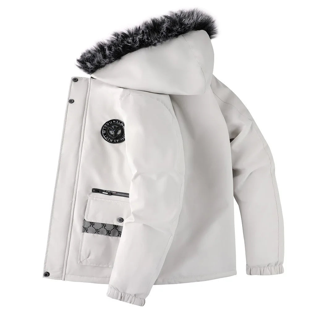 Winter Men Hooded Fur Collar Winter Coats Down Jackets High Quality Male Thicker Windproof  Warm Parkas Hombre Casual Jackets