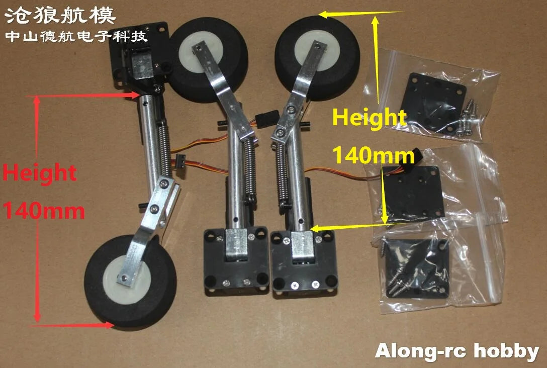 RC Plane Part 120 130 140 150mm Retractable Kneeling Landing Gear with Wheel for 2.5-3.5kg Models Airplane RC Aircraft Fighter
