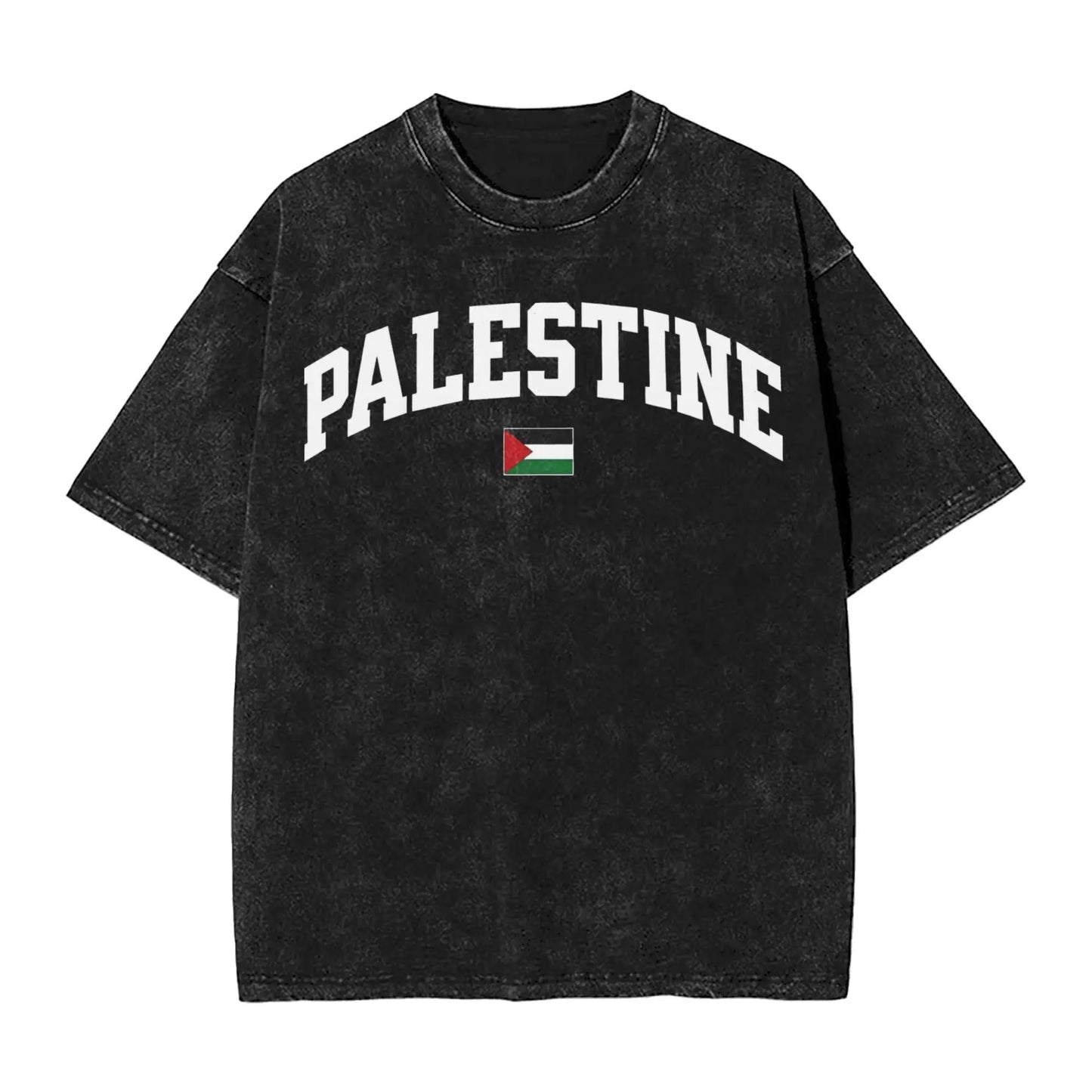 Palestine flag T Shirt Men 100% Cotton Cool T-Shirt Round Collar  Tees Short Sleeve Clothing Printed