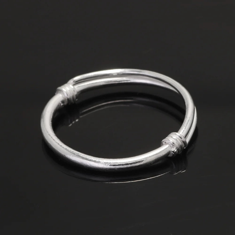 Authentic Sterling Silver 999 Minimalist Ring for Men and Women Personalized Sliding Adjustable Ring for Couples Fine Jewelry