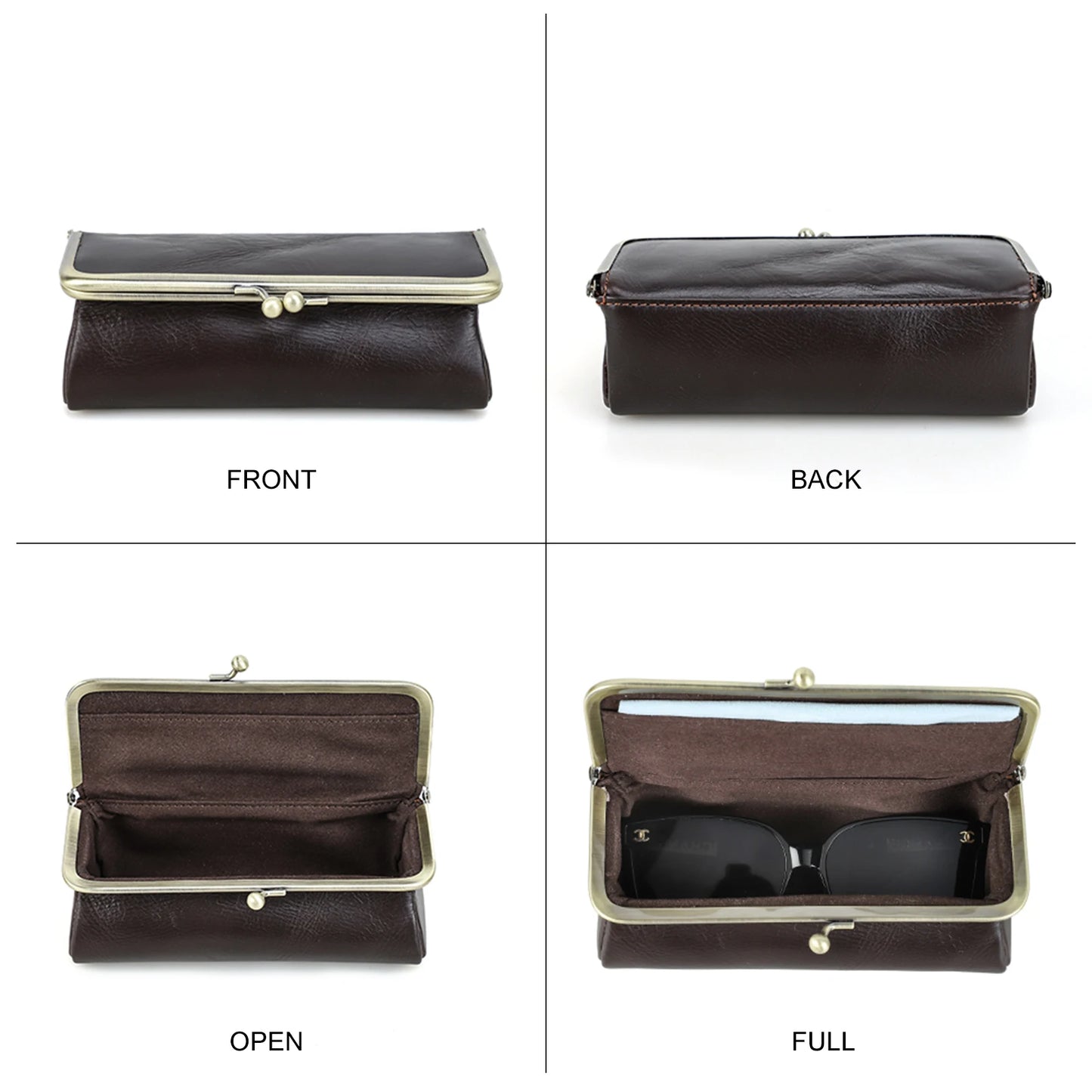 Genuine Leather Eye Glasses Bag for Eyeglass High Quality Handmade Glasses Case Box Sunglasses Protector Pouch