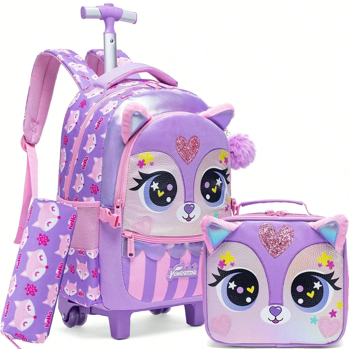 Children's School Bags Kids Rolling Backpack for Girls Luggage Suitcase with Wheels Trolley Wheeled Backpacks for School Travel