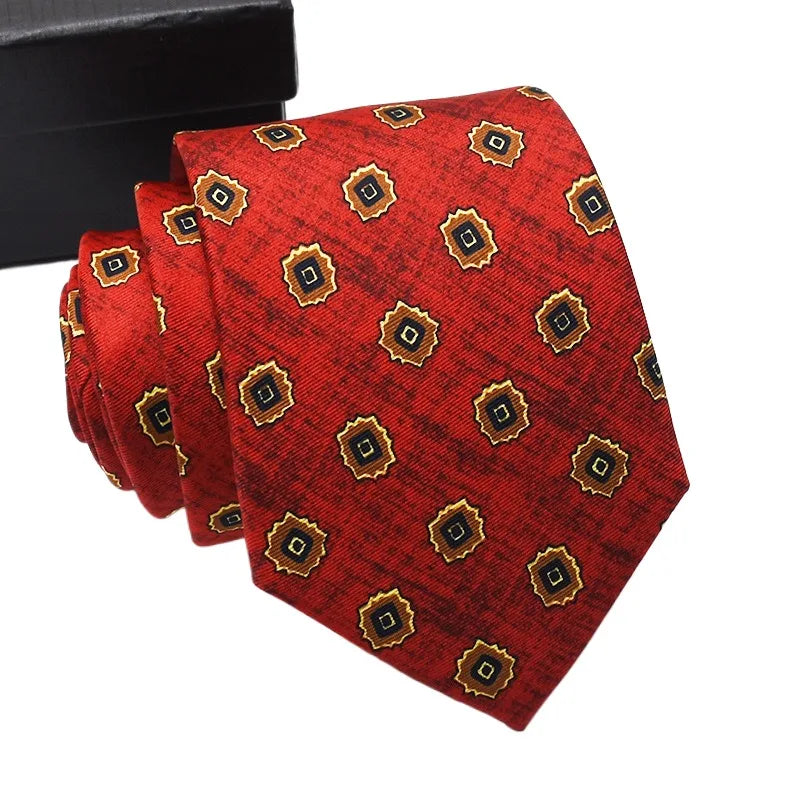 Super Soft Imitation Silk Ties Men's Fashion 8cm Necktie For Men Wedding Business Meeting Gravata Colorful Novelty Printing Tie