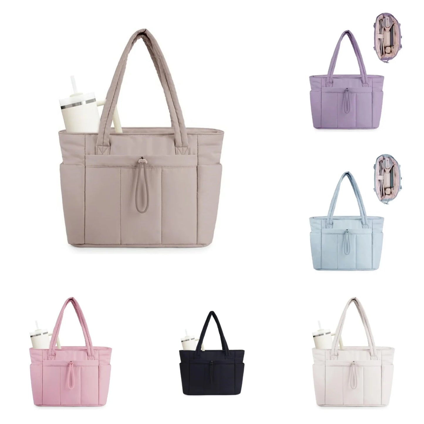 Tote Bags Packet Pouch Women'S Portable Shoulder Handbags With Cup Holder Laptop Outdoor Travel Work Camping Hiking Bags