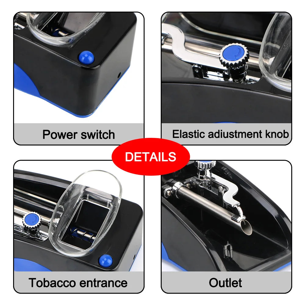 EU US Plug Smoking Accessories Smoking Tool DIY Injector Maker Cigarette Rolling Machine Tobacco Roller Electric Automatic