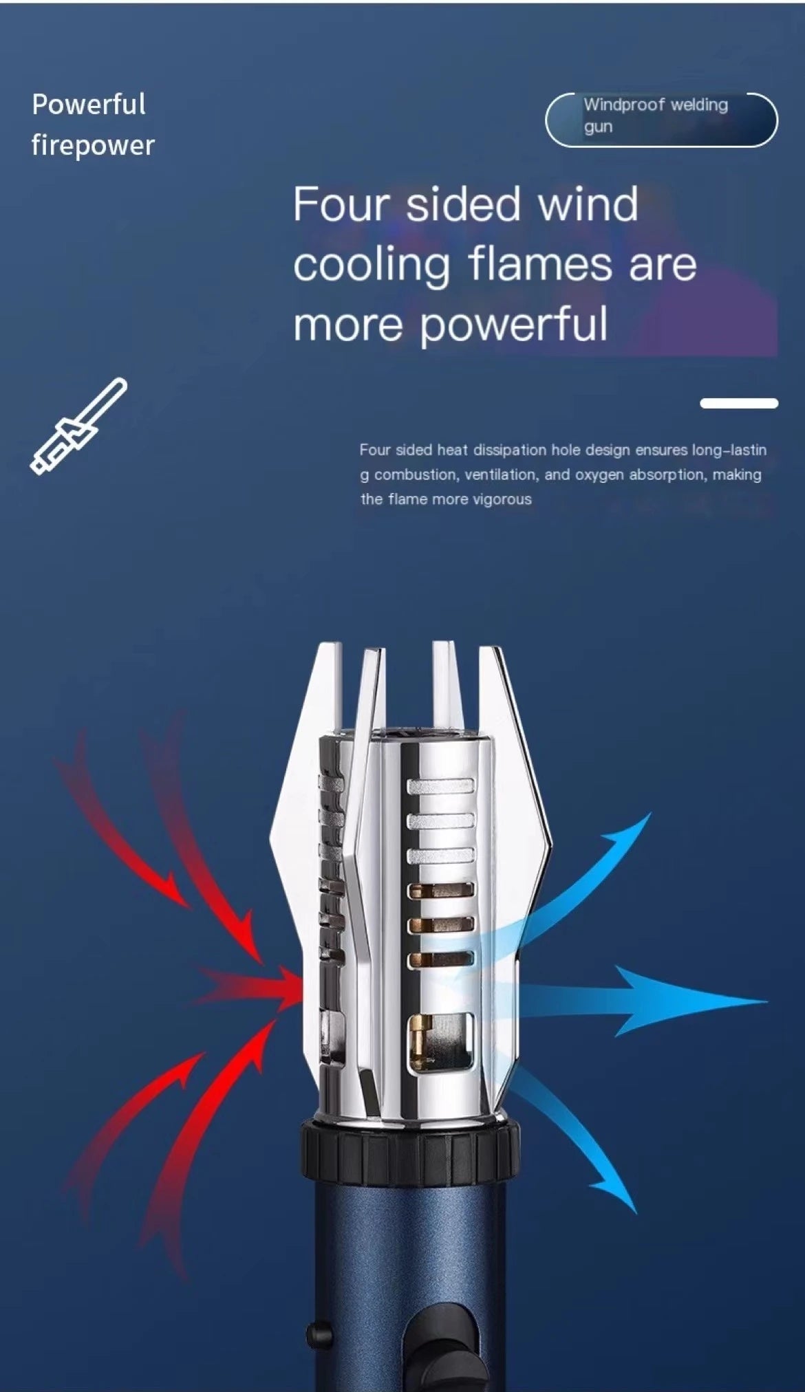 2023 High Temperature Welding Gun Lighter Windproof Red Flame Cigar Lighter Butane Inflatable Lighter Outdoor BBQ Men's Tools