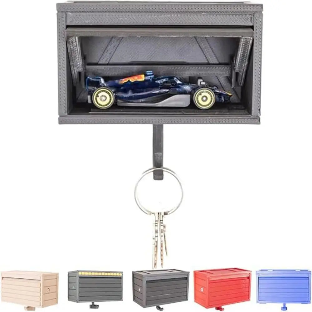 Open Garage Door Design Modern Key Holder Wall Mount Decorative Car Garage Key Holder Engaging Ornament Space-Saving