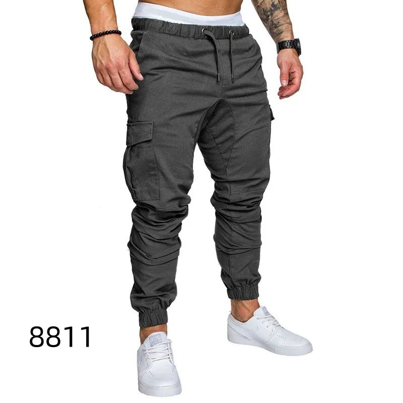 Men Pants Thin Fashion Casual Jogger Pants 2020 Streetwear Cargo Pants Men's Multi-pockets Trousers Fitness Gyms Sweatpants Mens