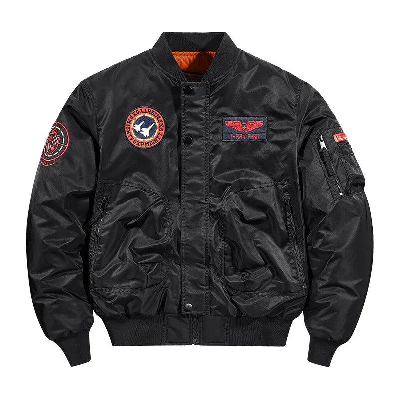 Men's winter jacket 2025 model  Thick and warm coat Men's flight jacket  Thick and warm padded coat - With a stand-up collar