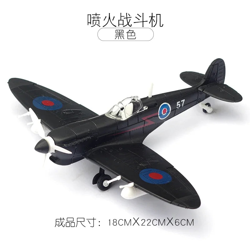 1/48 WWII Fighter Model Pirate Mustang Spitfire Hurricane BF109 4D Assemble Aircraft Plastic DIY Airplane Toy Building Kits