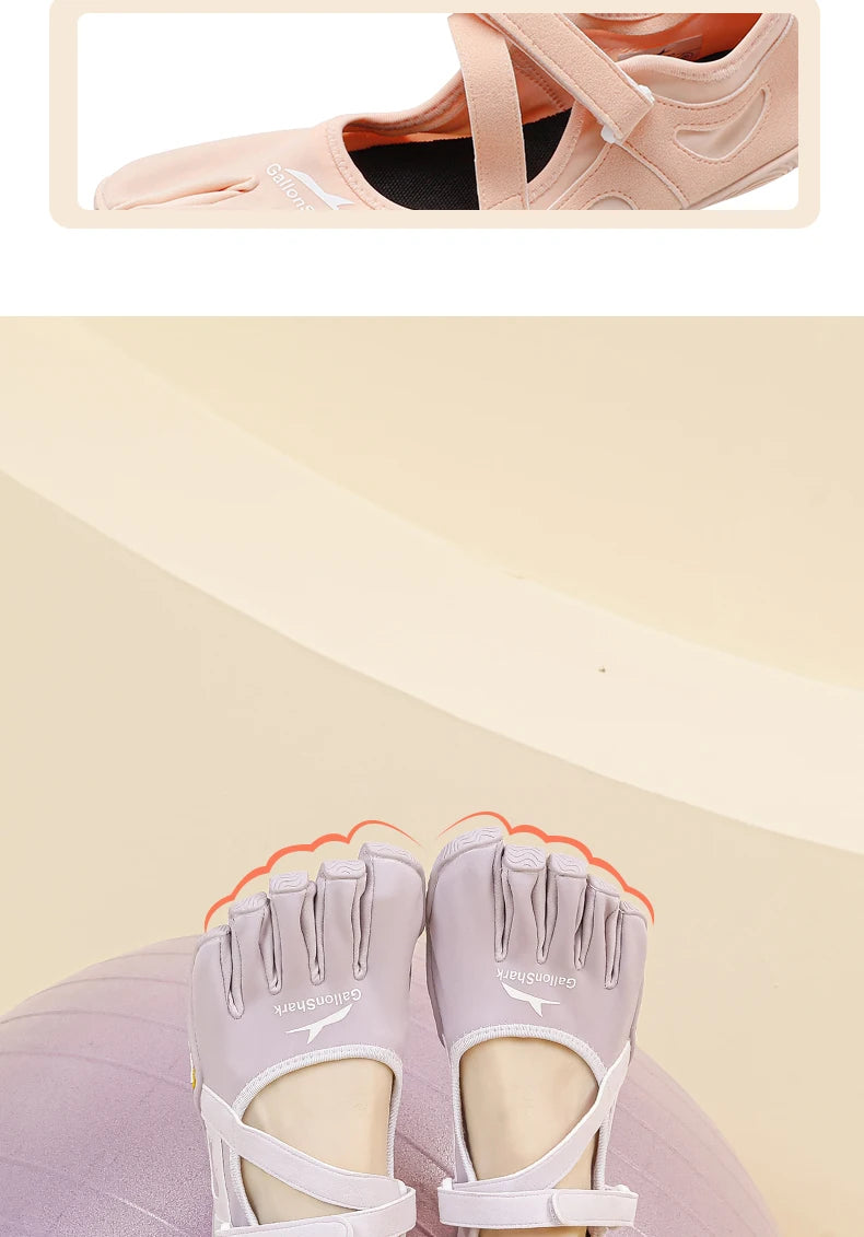 Non-Slip Five Toe Shoes for Women, GallonShark Flexible Barefoot Footwear with Strap for Dance & Gym