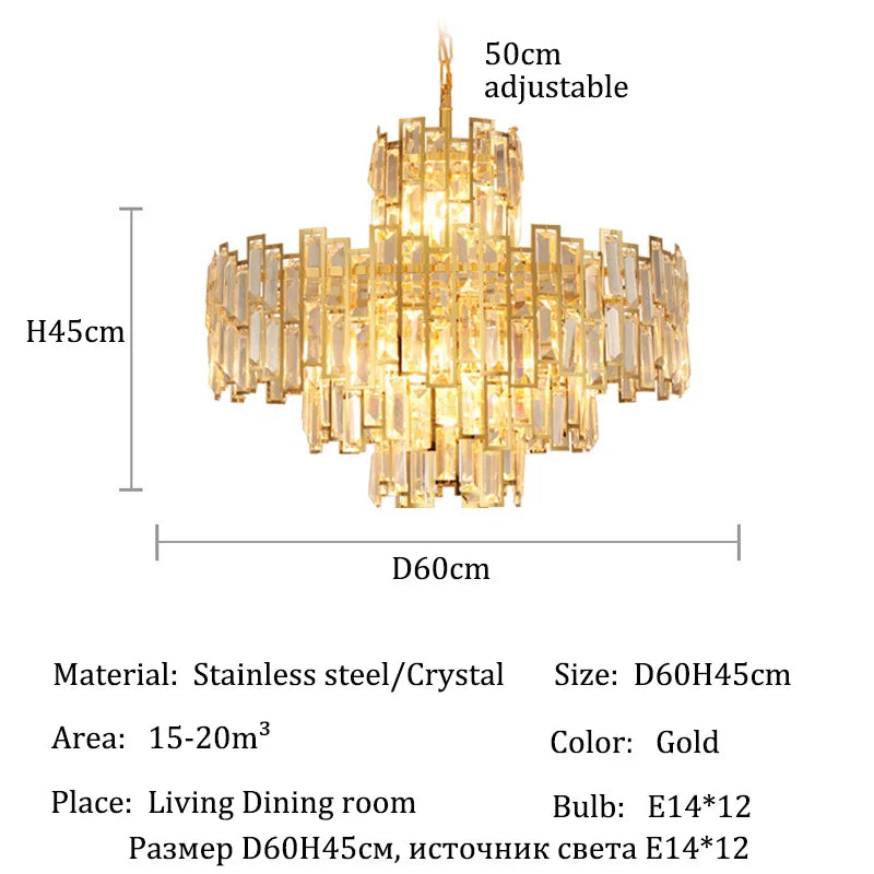 Luxury Crystal Chandelier Ceiling Light Fixture Dining Table Light Led Lighting Lamps Living Rooms Żyrandol Pendant Ceiling Lamp