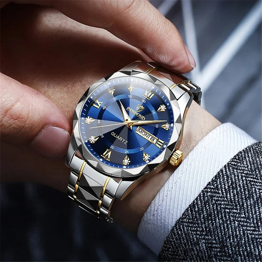 Watch For Men Original Top Brand All Black Stainless Steel Men's Wristwatch Classic Business Waterproof Japan Movement