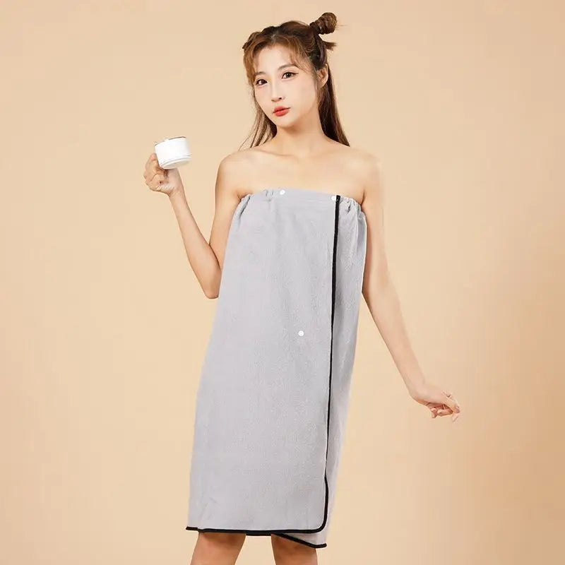 Cotton Bath Towel Wrap Bathrobe Thickened Soft Absorbent Quick Dry Velvet Wearable Plus Towel Hotel Bathing Sleepwear