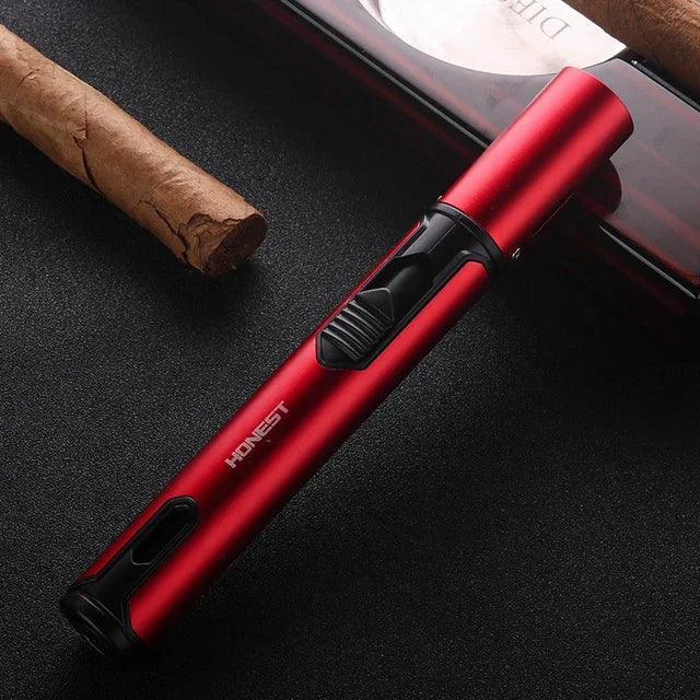 HONEST Metal Torch Windproof Lighter Refillable Pen Lighter Jet Flame Butane Lighter Kitchen BBQ Candle Camping Men's Gadget