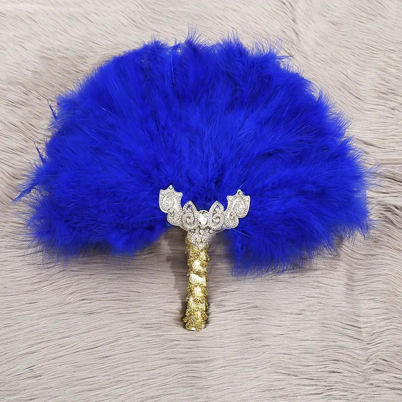 Western Wedding Bride Holding Fan, Big Round Feather Fan, Stage Performance, Dance Fan, Photography Prop, Wedding Supplies
