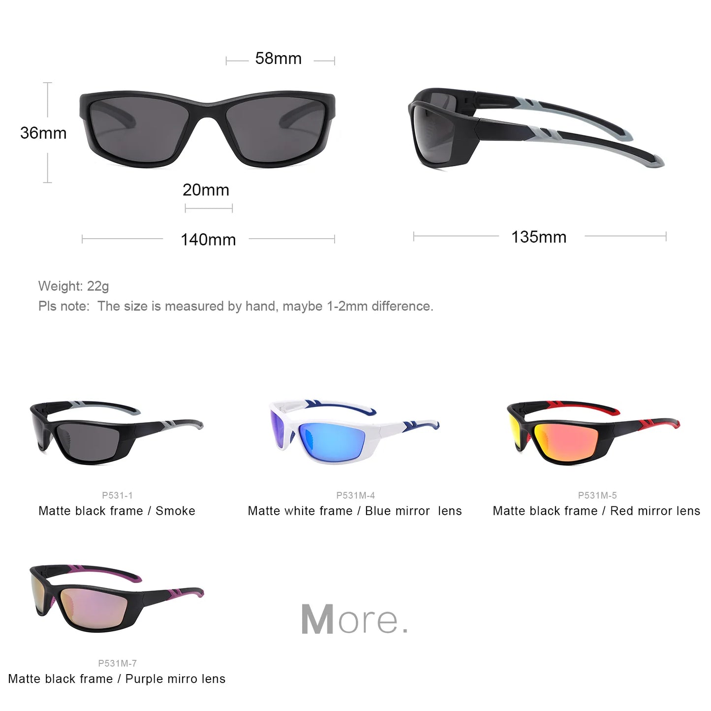 Men's Polarized Cycling Glasses Anti-glare Sports Sunglasses Women for Fishing Outdoor Mountaineering Sun Protection