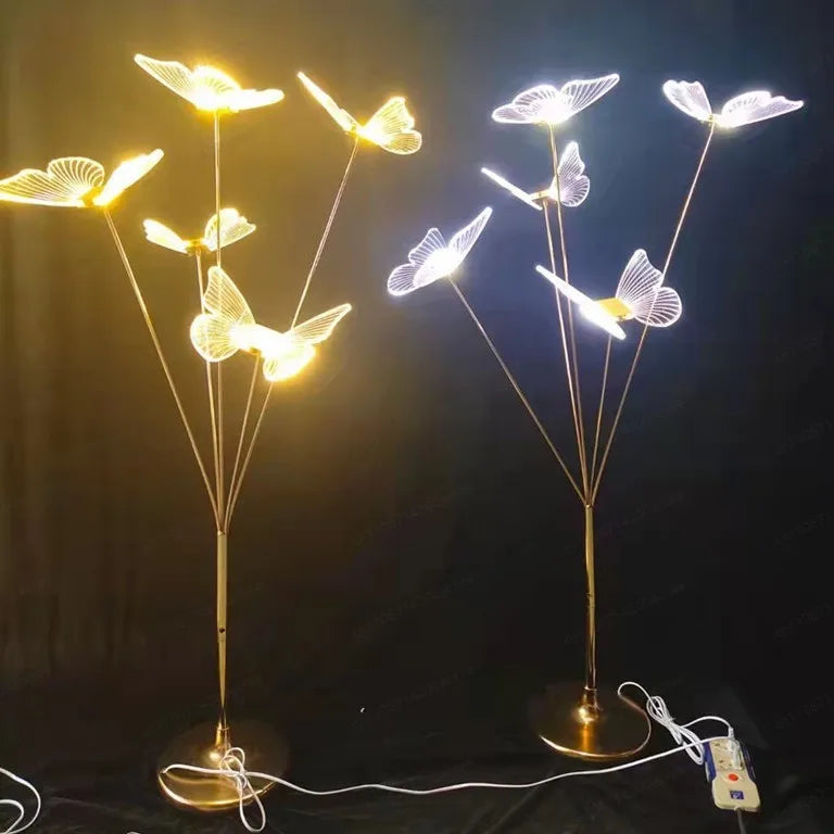 New Wedding Props, Road Lead Wrought Iron Butterflies and Birds, on-site Arrangement, Luminous Floor Lights, Decoration Hotel
