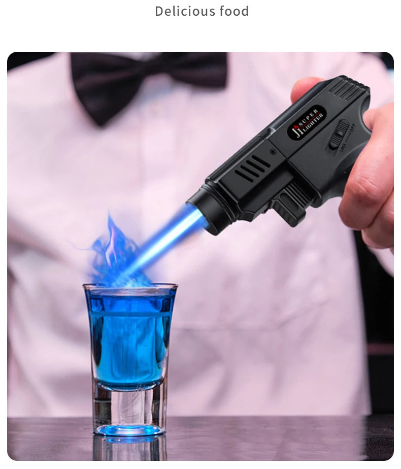 Large Capacity Airbrush Gas Lighter Windproof BBQ Kitchen Cooking Jet Torch Turbo Lighter Jewelry Metal Welding Gift Lighter