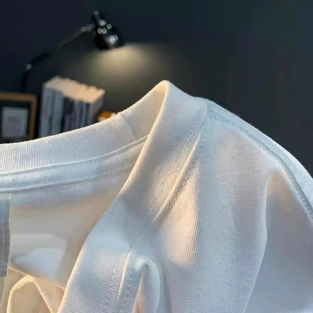 The Latest Men's Pure Cotton T-shirt for 2025 Is Comfortable, Breathable and Of High Quality. It's for Beach Travel and Parties