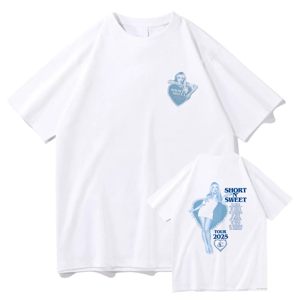 Summer Short N’ Sweet Tour 2025 T-shirt Sabrina Carpenter Lover Men/women Clothing Harajuku Summer Tops Graphic T Shirts Vintage