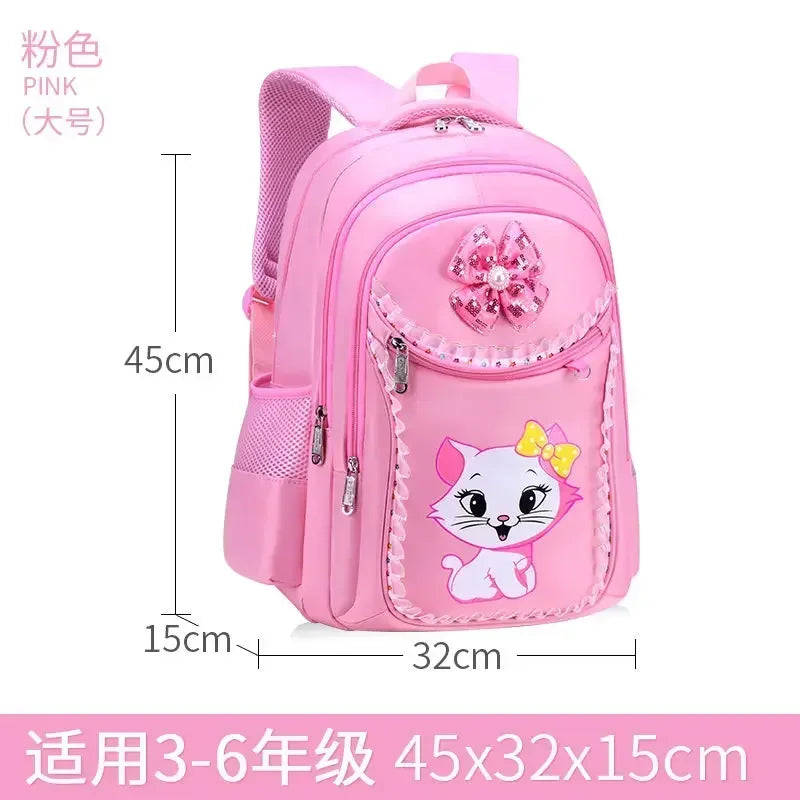 Kids Cat Backpack Set with Lunch Bag Pencil Case Cute School Bag for Girls Boys Waterproof Primary Student Bookbag