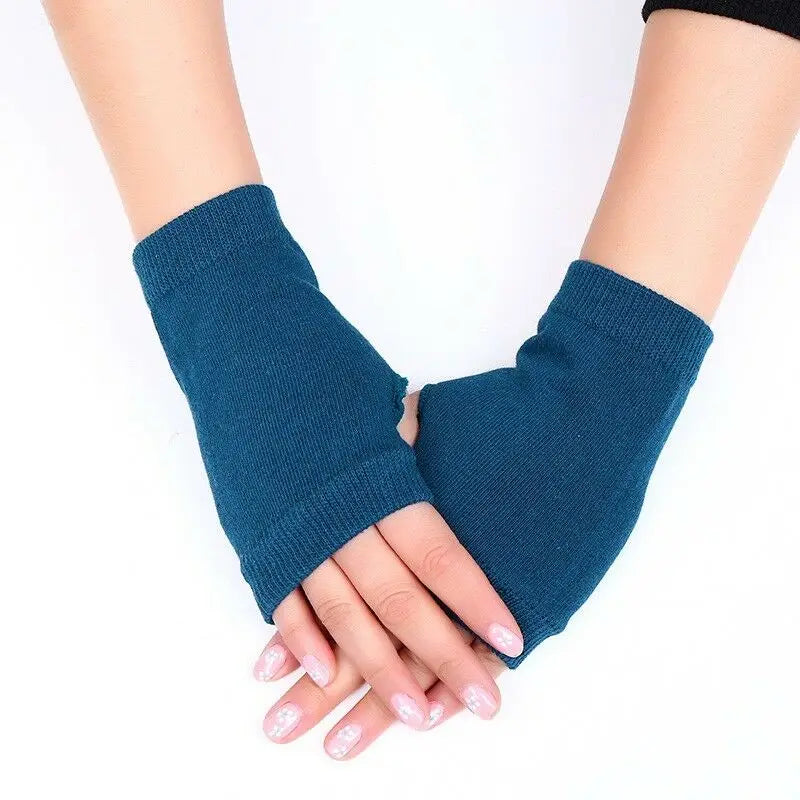 Mittens 2022 Winter Knitted Arm Fingerless Warm Gloves Solid Color Fingerless Soft Gloves for Women Girl Keep Hands Warm
